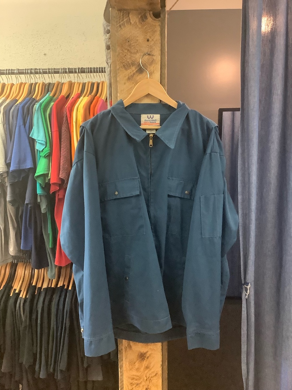 Vintage Teal Workwear Zip Up Jacket
